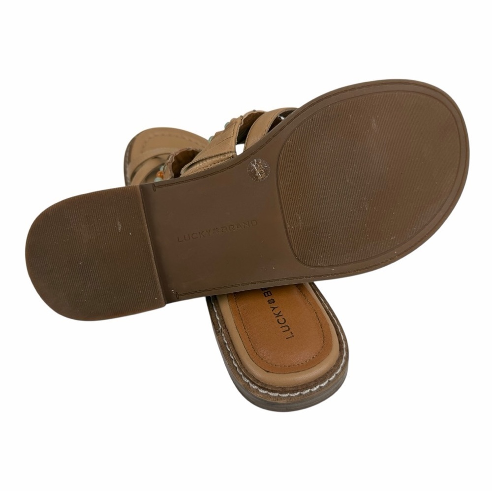 Lucky Brand Women's Kaykey Beaded Slide Sandal Medium Light Beige Size 7.5M - Picture 6 of 7